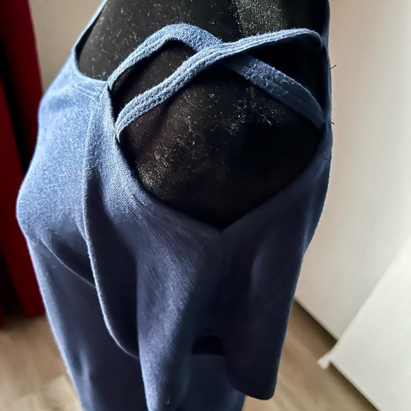 Kaileigh Midnight Blue Short Sleeve Cold Shoulder Top - Picture 3 of 4